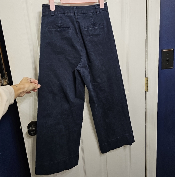 Frank And Oak Josephine Wide Leg Crop in Navy - Picture 5 of 8